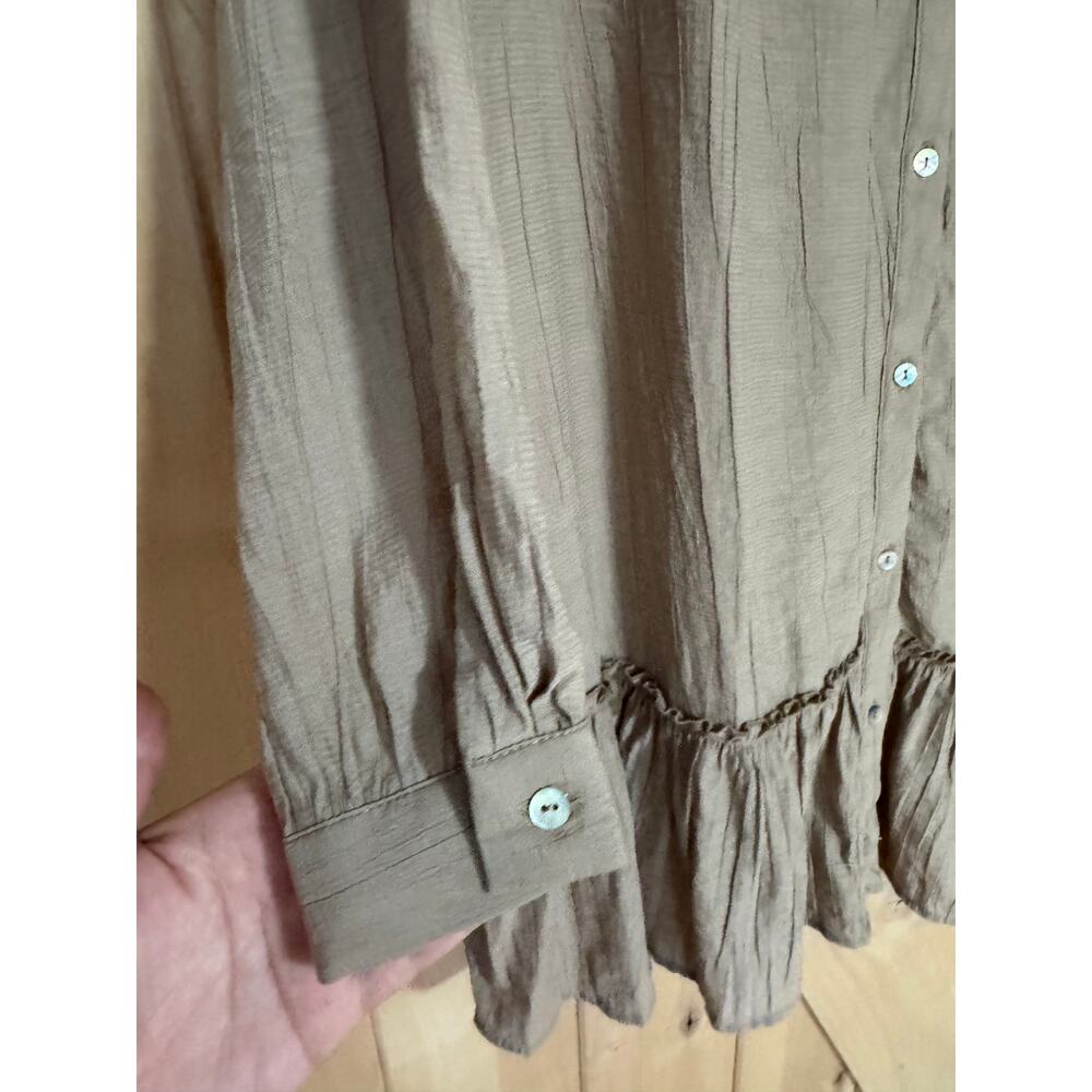 ZARA Women's Tan Button-Down DRESS - Picture 6 of 11